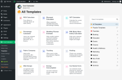 Page screenshot: Cost Calculator &rarr; Templates