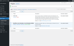 Page screenshot: Plugins ‹ Test site — WordPress