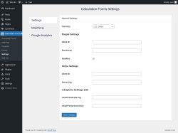 Page screenshot: Calculation Forms → Settings