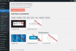 Page screenshot: Countdown & Clock → Countdown Types → Popup