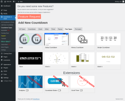 Page screenshot: Countdown & Clock → Countdown Types → Free Types