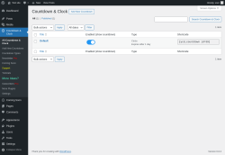 Page screenshot: Countdown & Clock ‹ Test site — WordPress