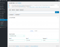 Page screenshot: Counter Box → Add New