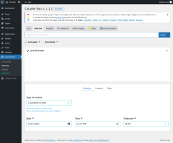 Page screenshot: Counter Box → Add New
