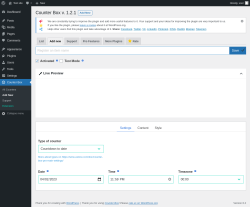 Page screenshot: Counter Box → Add New