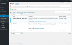 Page screenshot: Plugins ‹ Test site — WordPress
