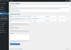 Page screenshot: Coupons → Coupon Categories