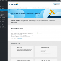 Page screenshot: Courier Notices &rarr; Types/Design &rarr; 
				About Courier			