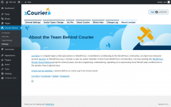 Page screenshot: Courier Notices &rarr; Types/Design &rarr; 
				About Linchpin			