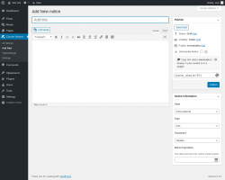 Page screenshot: Courier Notices &rarr; Add New