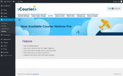 Page screenshot: Courier Notices &rarr; Types/Design &rarr; 
				Go Pro			