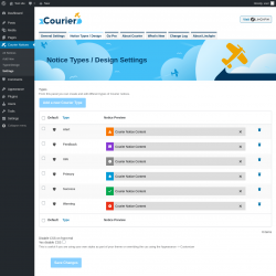 Page screenshot: Courier Notices &rarr; Types/Design