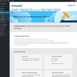 Page screenshot: Courier Notices &rarr; Types/Design &rarr; 
				About Courier			