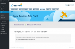 Page screenshot: Courier Notices &rarr; Types/Design &rarr; 
				What's New			