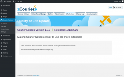 Page screenshot: Courier Notices &rarr; Design Studio &rarr; 
				What's New			