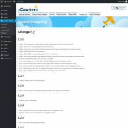 Page screenshot: Courier Notices &rarr; Design Studio &rarr; 
				Change Log			