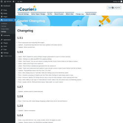Page screenshot: Courier Notices &rarr; Design Studio &rarr; 
				Change Log			