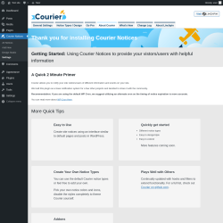 Page screenshot: Courier Notices &rarr; Design Studio &rarr; 
				About Courier			