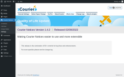 Page screenshot: Courier Notices &rarr; Design Studio &rarr; 
				What's New			