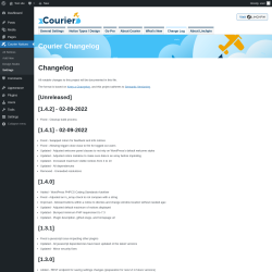 Page screenshot: Courier Notices &rarr; Design Studio &rarr; 
				Change Log			