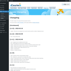 Page screenshot: Courier Notices &rarr; Design Studio &rarr; 
				Change Log			