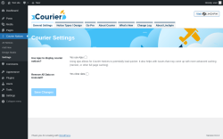 Page screenshot: Courier Notices &rarr; Settings