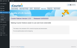 Page screenshot: Courier Notices &rarr; Design Studio &rarr; 
				What's New			
