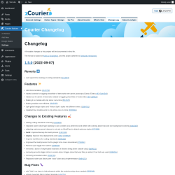 Page screenshot: Courier Notices &rarr; Design Studio &rarr; 
				Change Log			