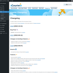 Page screenshot: Courier Notices &rarr; Design Studio &rarr; 
				Change Log			