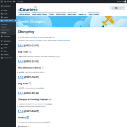 Page screenshot: Courier Notices &rarr; Design Studio &rarr; 
				Change Log			