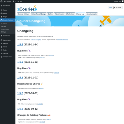 Page screenshot: Courier Notices &rarr; Design Studio &rarr; 
				Change Log			