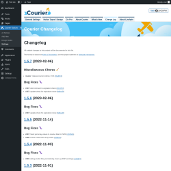 Page screenshot: Courier Notices &rarr; Design Studio &rarr; 
				Change Log			