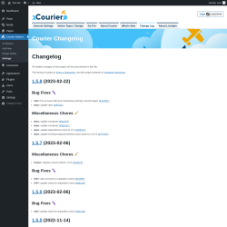 Page screenshot: Courier Notices &rarr; Design Studio &rarr; 
				Change Log			