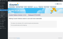 Page screenshot: Courier Notices &rarr; Design Studio &rarr; 
				What's New			