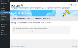 Page screenshot: Courier Notices &rarr; Design Studio &rarr; 
				What's New			