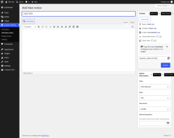 Page screenshot: Courier Notices &rarr; Add New notice