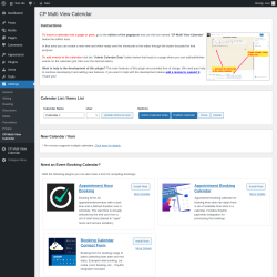 Page screenshot: Settings &rarr; CP Multi View Calendar