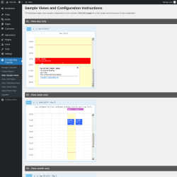 Page screenshot: CP Multi View Calendar &rarr; Help: Sample Views