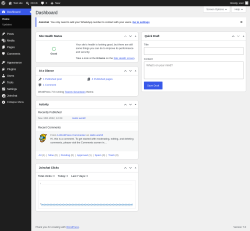 Page screenshot: Dashboard &lsaquo; Test site &mdash; WordPress