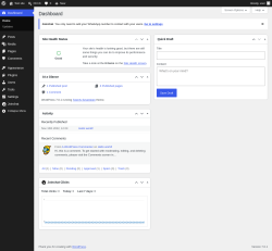 Page screenshot: Dashboard &lsaquo; Test site &mdash; WordPress