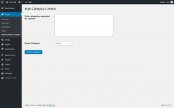 Page screenshot: Posts &rarr; Bulk Category Creator