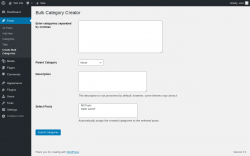 Page screenshot: Posts &rarr; Create Bulk Categories