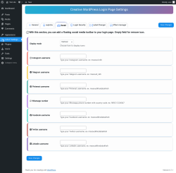 Page screenshot: CWLP Settings → Social