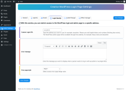 Page screenshot: CWLP Settings → Login Security
