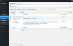 Page screenshot: Plugins ‹ Test site — WordPress
