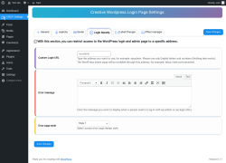 Page screenshot: CWLP Settings → Login Security