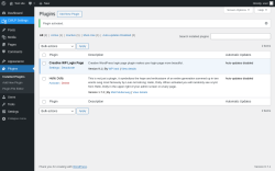 Page screenshot: Plugins ‹ Test site — WordPress