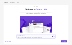 Page screenshot: Creator LMS &lsaquo; Test site &mdash; WordPress