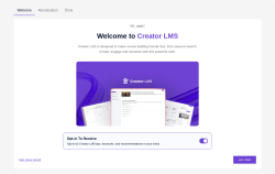 Page screenshot: Creator LMS &lsaquo; Test site &mdash; WordPress