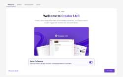 Page screenshot: Setup Wizard - Creator LMS